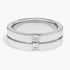 Кольцо ZAC ZAC POSEN с двумя бриллиантами Asscher из платины (7 мм, 3/8 карата) Blue Nile