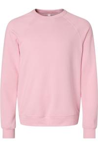 Толстовка BELLA + CANVAS из флисовой губки с круглым вырезом и рукавами реглан, розовый