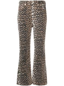 GANNI укороченные джинсы Betzy с леопардовым принтом, нейтральный цвет