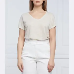 Льняная футболка обычного кроя Riani, бежевый