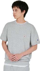 Футболка Champion (Champion) с коротким рукавом, круглый вырез, вышивка в одну точку, мужская, C3-Z020, серый