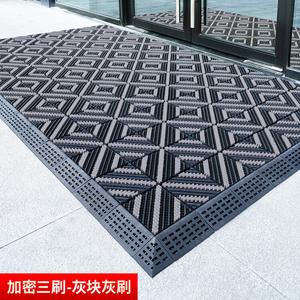 Budis Ковер 75х180 см из ПВХ, не скользящий, для входа, трехщеточный, серый блок