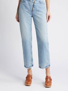 Джинсы Le Jane с заниженной талией, молнией и прямыми штанинами Rhode FRAME, Rhode