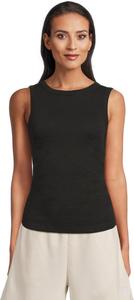 Женская майка в рубчик со складками по бокам Lilla P, Black