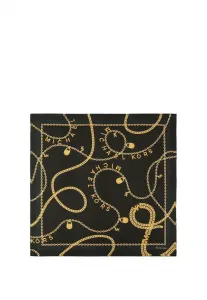 Разбросанные цепочки шелковый квадратный шарф Michael Michael Kors, Black