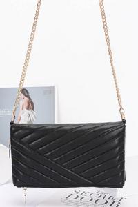 Стеганая искусственная кожа клатч-конверт FASHNZFAB, черный