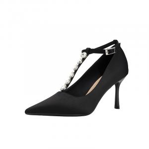 Женские туфли на тонком каблуке и высоком каблуке YAFEI XUANYU, Black