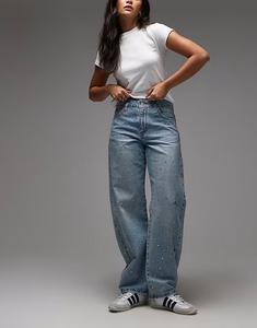 Мешковатые джинсы Dad barrel с декором в средне-синем цвете Levi'S