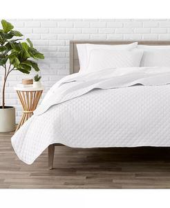 Ультрамягкое покрывало с ромбовидной прострочкой Twin/Twin XLong Bare Home, белый