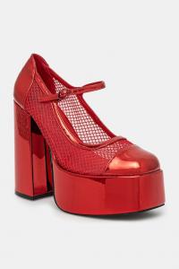 Черные туфли X Rocky Horror Show Regular Frankie Fan в сеточку Koi Footwear, красный