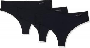 Женские бесшовные трусики-стринги Calvin Klein Invisibles, 3 шт., Black/Black/Black