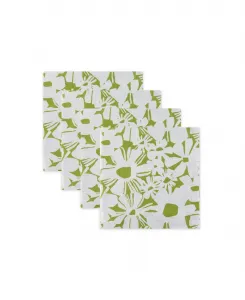 Набор из 4 салфеток Blooms, 21 x 21 см Tableau, зеленый