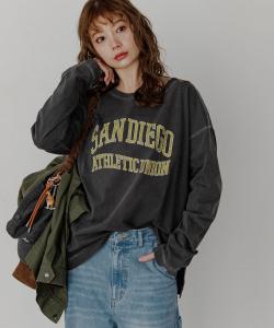 Футболка с длинным рукавом и пигментированным логотипом Bayflow, цвет Charcoal 18