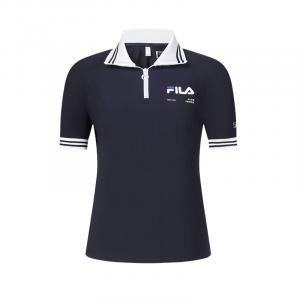 FILA Футболка-поло женская RD Royal Blue с воротником-поло, тонкая, прямого кроя