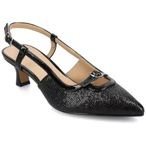 Падыма женские туфли-лодочки с острым носком на низком каблуке и ремешком на пятке Journee, цвет lizard black