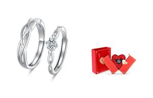 Регулируемое кольцо унисекс с подвеской в виде сердечка из коллекции 'Love' в минималистичном стиле VIGG, белый