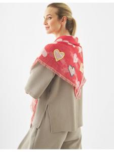 Codello Жаккардовый шарф красного цвета