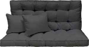 Подушка для качелей Hollywood 150x50 см, 3-местная, с толстой набивкой, графит, садовая скамейка, балкон, комплект подушек [133] Ferocity