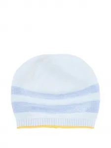 Шерстяная шапка в рубчик с полосками Gensami kids, синий