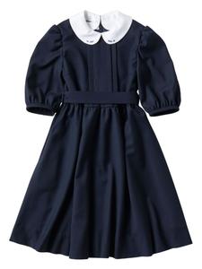 Платье с цветочной вышивкой и поясом Familiar, синий