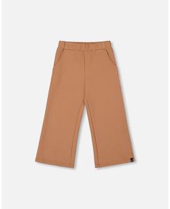 Детские брюки-клеш с вафельной текстурой, карамельно-коричневого цвета Deux par Deux, Brown caramel