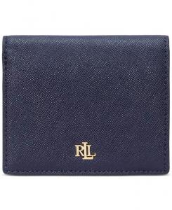 Компактный кожаный кошелек Crosshatch Lauren Ralph Lauren, синий