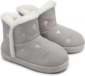 Девочкам теплые зимние легкие сапожки-тапочки, удобные и прочные, принцесские ботильоны для старших детей NCCB, Light Grey