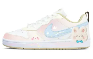 Court Borough мягкие и очаровательные молочные плюшевые противоскользящие износостойкие низкие кроссовки для скейтборда Custard детские Nike, светло-розовый