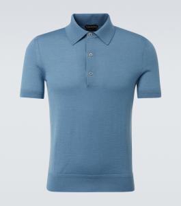 Кашемировый и шёлковый поло свитер Tom Ford, Dark Celeste