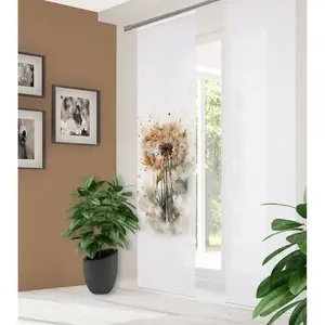 Раздвижная штора AMARANDE с панельной кареткой, 1 шт., стиль бамбука, переработанный материал, цифровая печать Home In Green, Natur