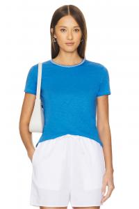 Классическая футболка с вышитым воротом Goldie, цвет royal