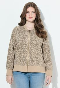 Кардиган Ulla Popken LEOMUSTER RUNDHALS LANGARM, Caramel/Light Brown