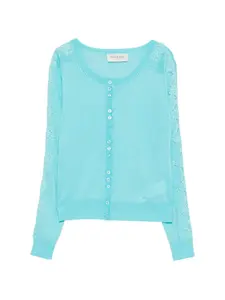 Кардиган с кружевной отделкой Ermanno Firenze, синий