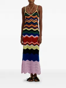 Трикотажное макси-платье с волнистым узором La DoubleJ, черный