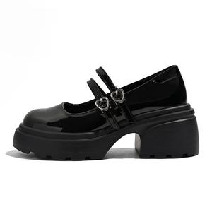 ZHR Туфли Мэри Джейн на платформе женские черные с одинарной пряжкой 5 см AY37, цвет Black [5cm Single Buckle] - AY37