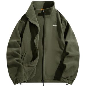 Вельветовая куртка Unisex Stand Collar утепленная и на флисе Jeep, army зеленый