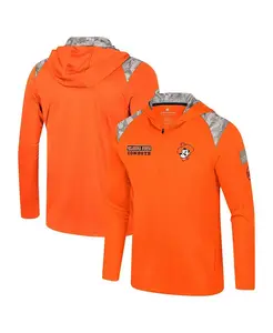 Мужская оранжевая толстовка-куртка Oklahoma State Cowboys OHT Military Appreciation с молнией на четверть Colosseum