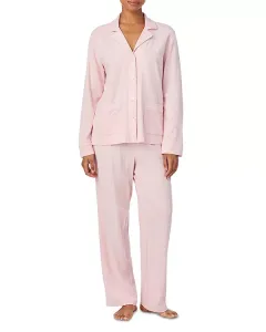 Комплект длинной пижамы с жаккардовым воротником и вырезом. Ralph Lauren, розовый