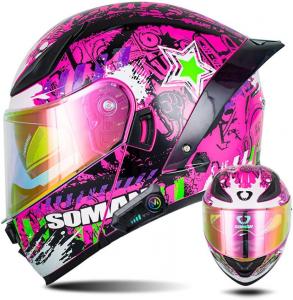 Шлем для мотокросса XLYTK03 SMCXKS Bluetooth, розовый