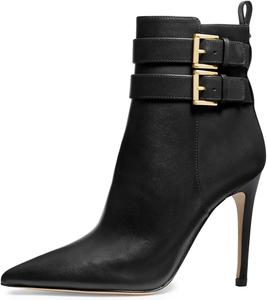 Женские модные ботильоны FSJ с заостренным носком, на высоком каблуке-стилет, с боковой молнией, элегантные уличные зимние обувь для женщин, размеры 4-15 US, Black