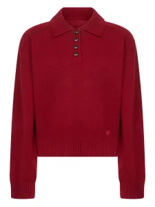 Вязаная поло с пуговицами LouLou de Saison, красный