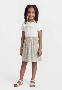 Платье barocco, детское платье с логотипом, трикотажное платье Versace, Bianco/Concrete Bone