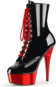 Женские высокие ботинки на платформе Roimaash для танцев на пилоне, 15 см, 279 Black-Red