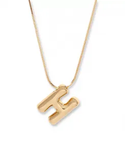 Позолоченное короткое ожерелье с подвеской в виде бабл-инициала Пиппы Brook & York, gold-h