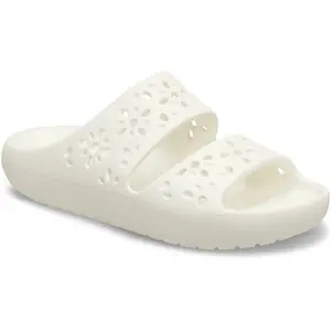 Классические шлепанцы Crocs с цветочным принтом, белый