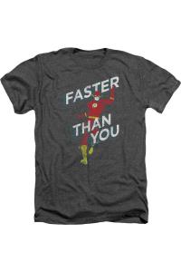 DC Comics Flash Faster Than You футболка для взрослых Heather Gildan, цвет charcoal
