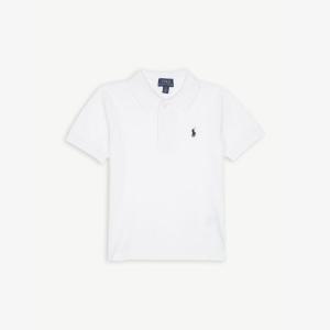 Хлопковая рубашка-поло с вышитым логотипом для 2–14 лет Polo Ralph Lauren, белый