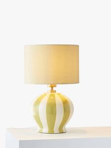 Керамическая настольная лампа Burano в полоску John Lewis, Pistachio