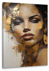 Картина на холсте Muralo Frau GESICHT Abstraktion, 70x100x100 см цвет beige/schwarz/grau/weiß