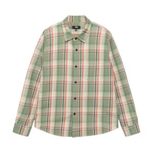 Рубашка Stussy Dan Washed Cotton Plaid Shirt 'Green', зеленый